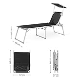 SONGMICS Sonnenliege Liegestuhl Gartenliege mit Sonnendach - 7