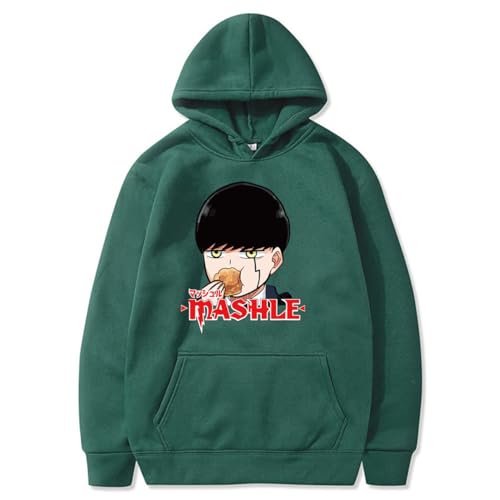 Nesthome Nueva manga Mashle magia y músculos sudadera con capucha manga larga ropa de calle mujeres hombres sudadera harajuku ropa de anime hombres y mujeres suéter XXS-4XL, verde, XXS