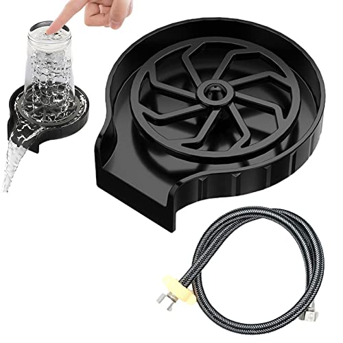 MRYH Enjuagador automático de Vasos para Fregadero | Limpiador de Botellas de Vidrio Grifo Enjuagador de Vidrio,Lavadora de Vasos automática de Alta presión con botón Antideslizante, Accesorios Cover