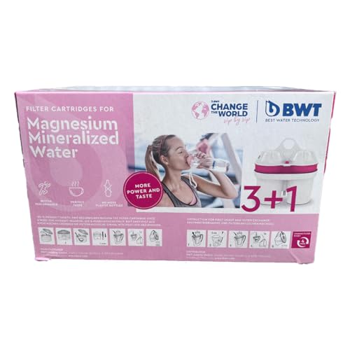 BWT - 814134 - Wkład filtracyjny Magnesium Mineralized Water - Wkłady do dzbanków filtrujących PENGUIN, SLIM i VIDA - 4 sztuki w zestawie