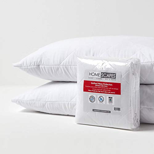 HOMESCAPES Lot de 2 Protège oreillers en Polycoton, sous-taies d’Oreiller 50 x 75 cm, Alèses de Protection Cover