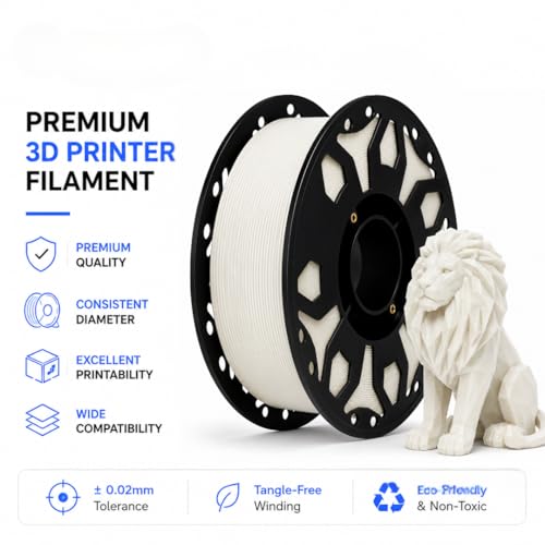 Image of FILAMONT PLA+ 3D Printer Filament 1.75mm, High Strength & Low Warp Printing Material, Dimensional Accuracy ±0.02mm, Vacuum Sealed with Desiccant, 1kg Spool (Natural)