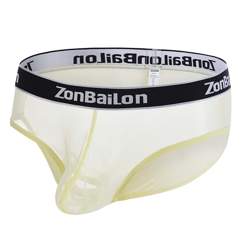 Mens Sexy See Through Underwear Breathable Mesh Sheer Briefs Bulge Pouch for Play 1 to 3 Pack