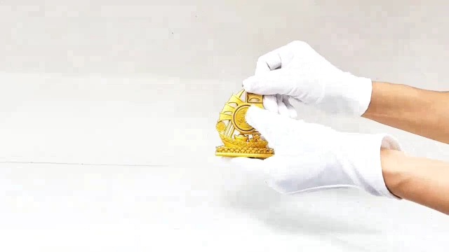 Estatua Decorativa Barco Feng Shui Dorado miniatura 7