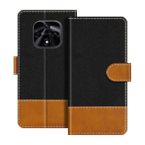 UOGNADGD ���U�[�t���b�v�E�H���b�g�P�[�X Huawei Ffalcon F810 �Ƃ̌݊������� �J�[�h�z���_�[�t�� �d�b�J�o�[ RFID�u���b�N �}�O�l�b�g�N���[�W���[���L�b�N�X�^���h (�u���b�N)