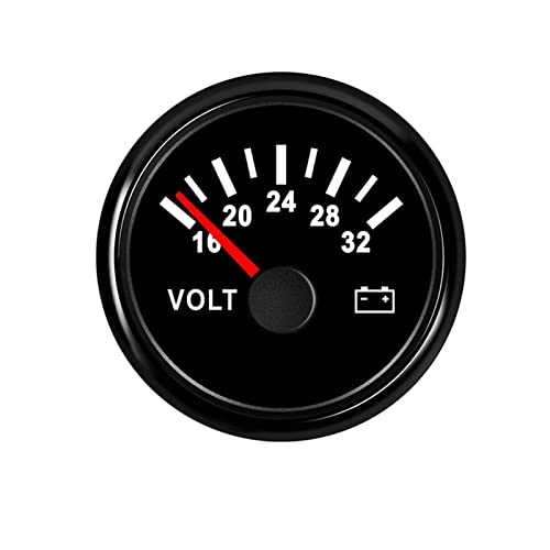 SENEHGMLP(売店) 52 mm海洋自動電圧計8~16 V 18-32 V赤いバックライト12V 24Vのオートバイ車のボート自動車用防水ゲージ 自動車用電圧計(BN 1632V)