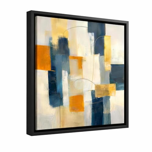 Image of Premium Canvas Floating Frame - 1.25 inch Gallery Depth Floater Frame with Faux Wood Grain PS Finish, Handcrafted in USA for Wall Art (Black 14x16)