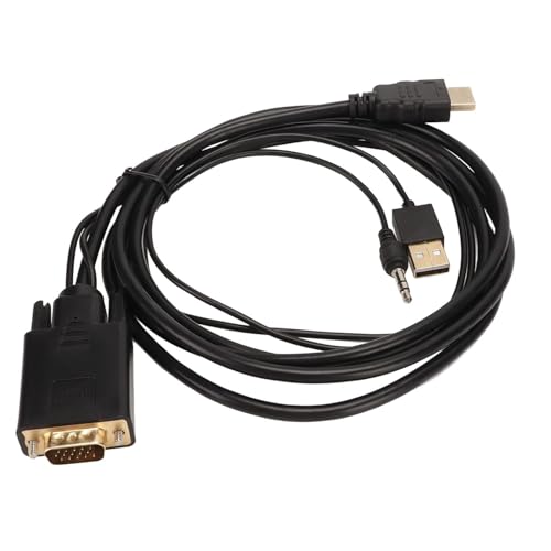 Image of SANCY VGA to HDMI Adapter Cable, 6 Feet VGA to HDMI Cable 1080P Video Converter with Sound and Power Supply for Laptop PC