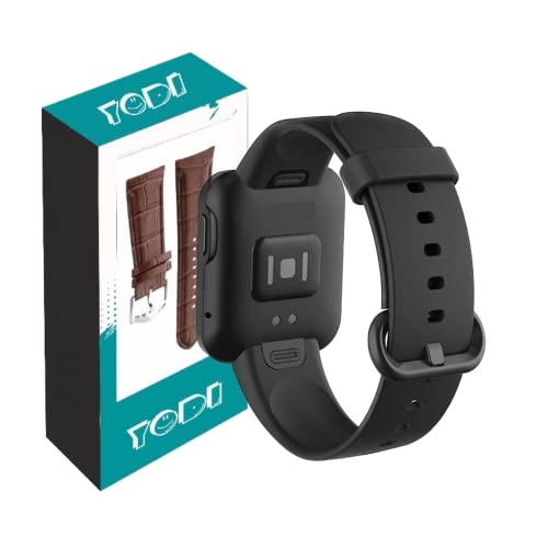 Image of YODI Soft Silicone With Metal Buckal Classic Strap Bands for Redmi Watch 2 Lite /Redmi GPS Smart Watch Only, Comfort and Flexible Straps for Men Women and Kids (BLACK)