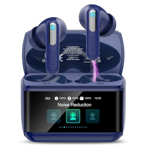 Wireless Earbuds, 48H Bluetooth 5.4 Headphones In Ear with ANC/ENC Noise Cancelling, 5 EQ Modes/IP7 Waterproof Bluetooth Earphones, HiFi Stereo Bluetooth Ear buds with Multifunctional Touchscreen Blue