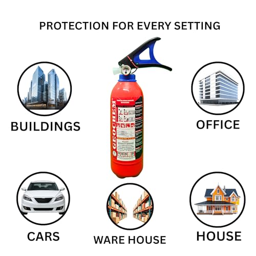 Image of ABC Multipurpose Dry Powder Fire Extinguisher - ISI Certified, Portable & Easy to Use - for Home, Office, Car, Shop, Kitchen - Fire Safety Equipment (1kg)