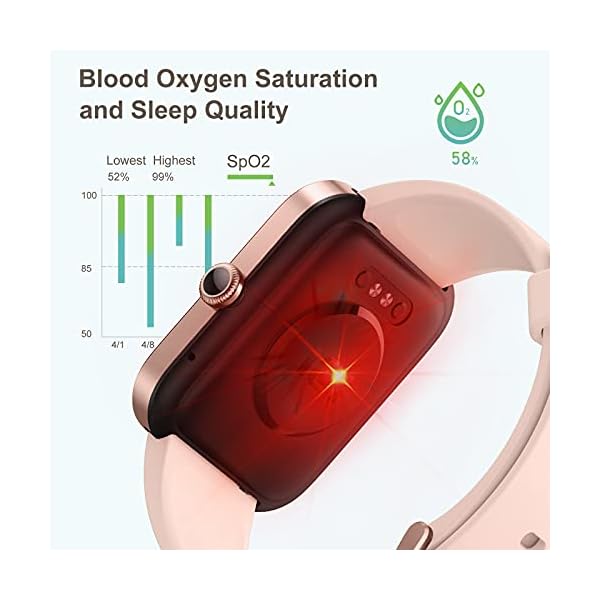 HAFURY-Smart-Watch-Alexa-Microphone-Built-In-10-Day-Battery-169Display-Fitness-Tracker-Blood-Oxygen-Heart-Rate-Sleep-Stress-Monitor-5ATM-Waterproof-Smartwatch-for-Android-iOS-Phones-Pink HAFURY Smart Watch for Women, 1.69" Display Fitness Tracker for Android and iOS Phones, Blood Oxygen, Heart Rate Monitor, Sleep Tracker, Stress Monitor, 5ATM Waterproof Smartwatch for Men Women