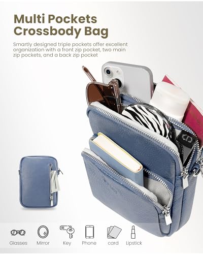 Image of befen Small Genuine Leather Crossbody Bag for Women Trendy Crossbody Purses with RFID Blocking Card Slots