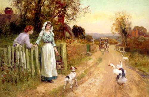Impression prints toile Jour de marché Henry John Yeend King art mural salon 60x90