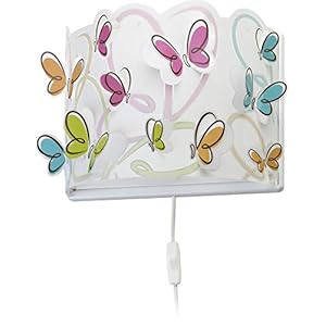 Dalber – Lampada da parete E-27, Farfalla, Multicolore, 31 x 14.5 x 23.5
