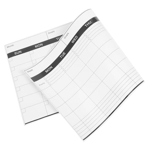 DOITOOL Pizarra borrable planificador de pared semanal decoración de la pared del dormitorio pizarra de borrado en seco semanal pared pizarra semanal papel cuché Negro