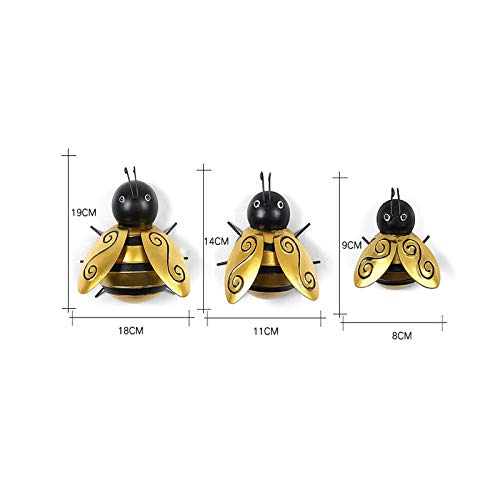 HTDBKDBK Metal Bumble Bee Decorations, Garden Accents Yard Fence 3D Iron Art Sculpture Ornaments,Nostalgia Decorative Lawn Bedroom Living Room Bumblebee Art Decoration