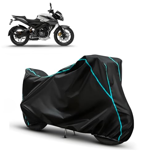 Image of Water Resistant Bike Cover for Bajaj Pulsar NS 200 All Weather, UV Heat Resistant, Dustproof, Triple Stitched, Windproof Elastic Bottom