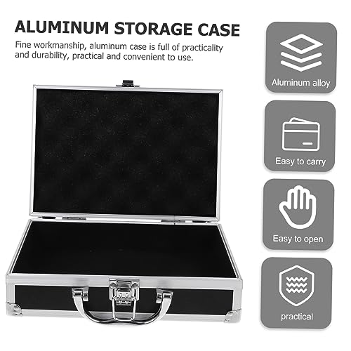 FRCOLOR Aluminum Alloy Tool Case Portable Multifunctional Briefcase for Men Hard Shell Storage Toolbox with Handle Capacity Organizer for Home Office Travel and Business Trips3