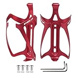 MENOS RASGUÑOS: el soporte para botellas de bicicleta viene anodizado en negro, azul, rojo y titanio, superficie mate que no destiñe, excelente anticorrosión y es menos probable que se raye el acabado en la mayoría de las botellas de agua.