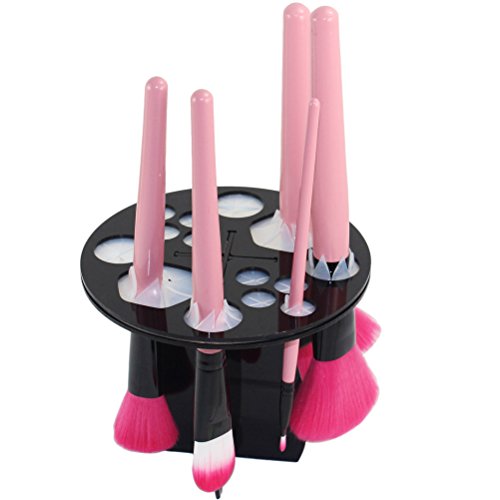JOLY Makeup Brush Holder Air Drying Rack for Brushes Cosmetic Tool (Black & Round)