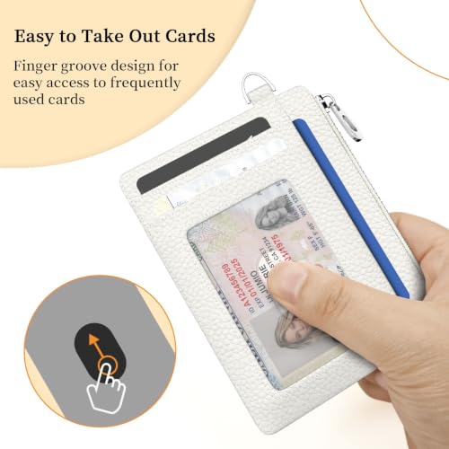 Image of Hancynir White Minimalist Small Wallet Women Credit Card Holder RFID Slim