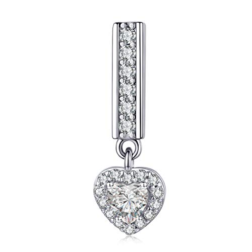 Charm de corazón QHQQXN en plata para regalar en aniversarios y fechas especiales de mujer