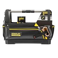 STANLEY FATMAX Werkzeugtrage (Werkzeugtasche 48cm x 25cm x 33cm, 600 Denier Nylon, wasserdichter Kunststoffboden, ergonomischer Gummigriff, Rahmen stahlverstärkt, verstellbarer Schultergurt) 1-93-951