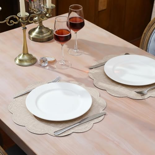 Sets de table ronds imperméables en cuir pour table de cuisine chic - 6