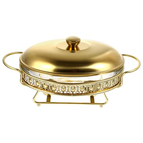 SOIMISS 1 Pieza Quemador de Buffet Calentador Equipo de restaurantes cálido Oro Caliente bufé Food Warmer Recipiente para Calentar Alimentos Soporte para Calentar Alimentos Planchar Golden