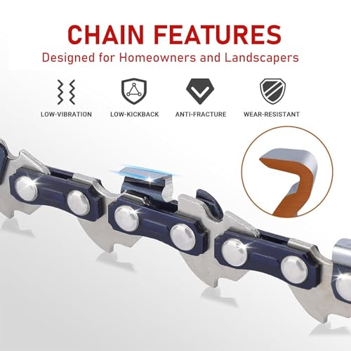 20 Inch Chainsaw Bar and Chain Combo, Replacement for Saw Chains, 3/8\" Pitch, 050\" Gauge, D025 Mount, 72 Drive Links Fits Stihl 030 036 MS360 MS660 MS361 044 MS441(4 Chains +1 Bar)