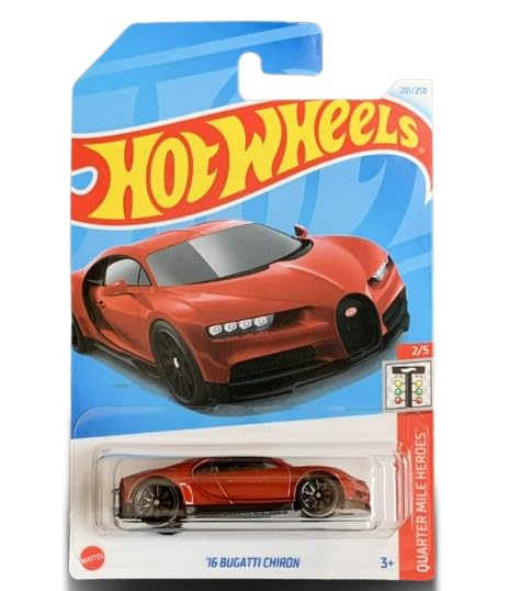 Hot Wheels 16 Bugatti Chiron (Red), Quarter Mile Heroes 2/5
