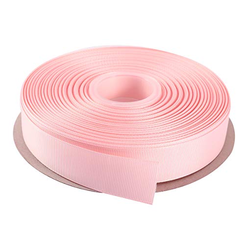 ITIsparkle 1" Inch Grosgrain Ribbon 50 Yards-Roll Set for Gift Wrapping Scrap Books Party Favor Hair Braids Hair Bow Baby Shower Decoration Floral Arrangement Craft Supplies, Light Pink Ribbon