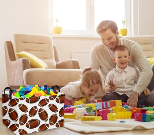 Image of Rectangular Football Baskets Kids Storage Bins Baby Boy Basket Kids Toy Storage Bin Organizer Box Football Room Decor for Home(Football Basket)