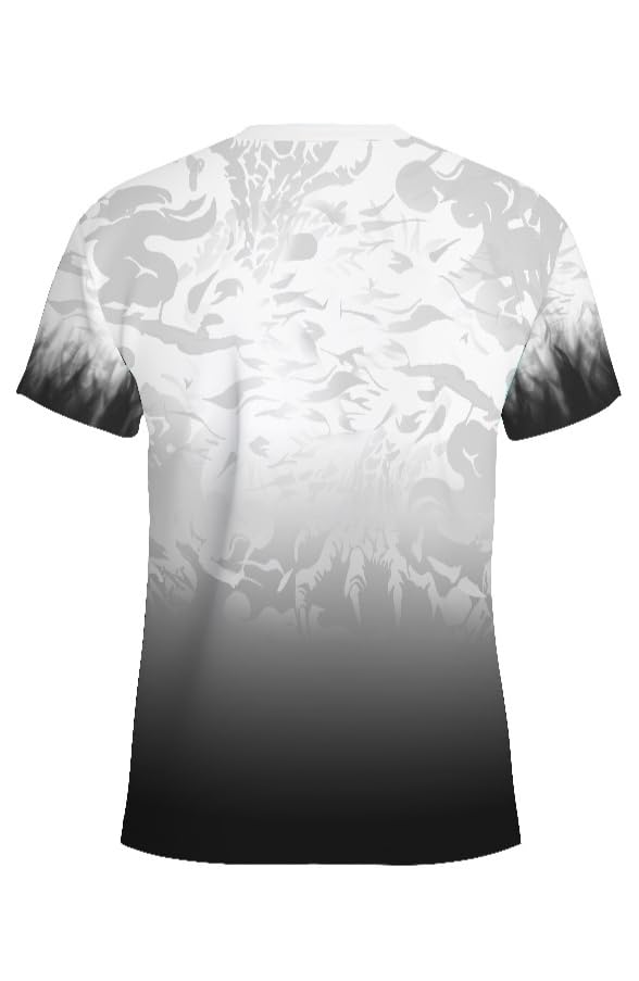 Image of Real Madrid Dragon Jersey, White and Black Gradient, Turquoise Dragon Design, Football Club Crest