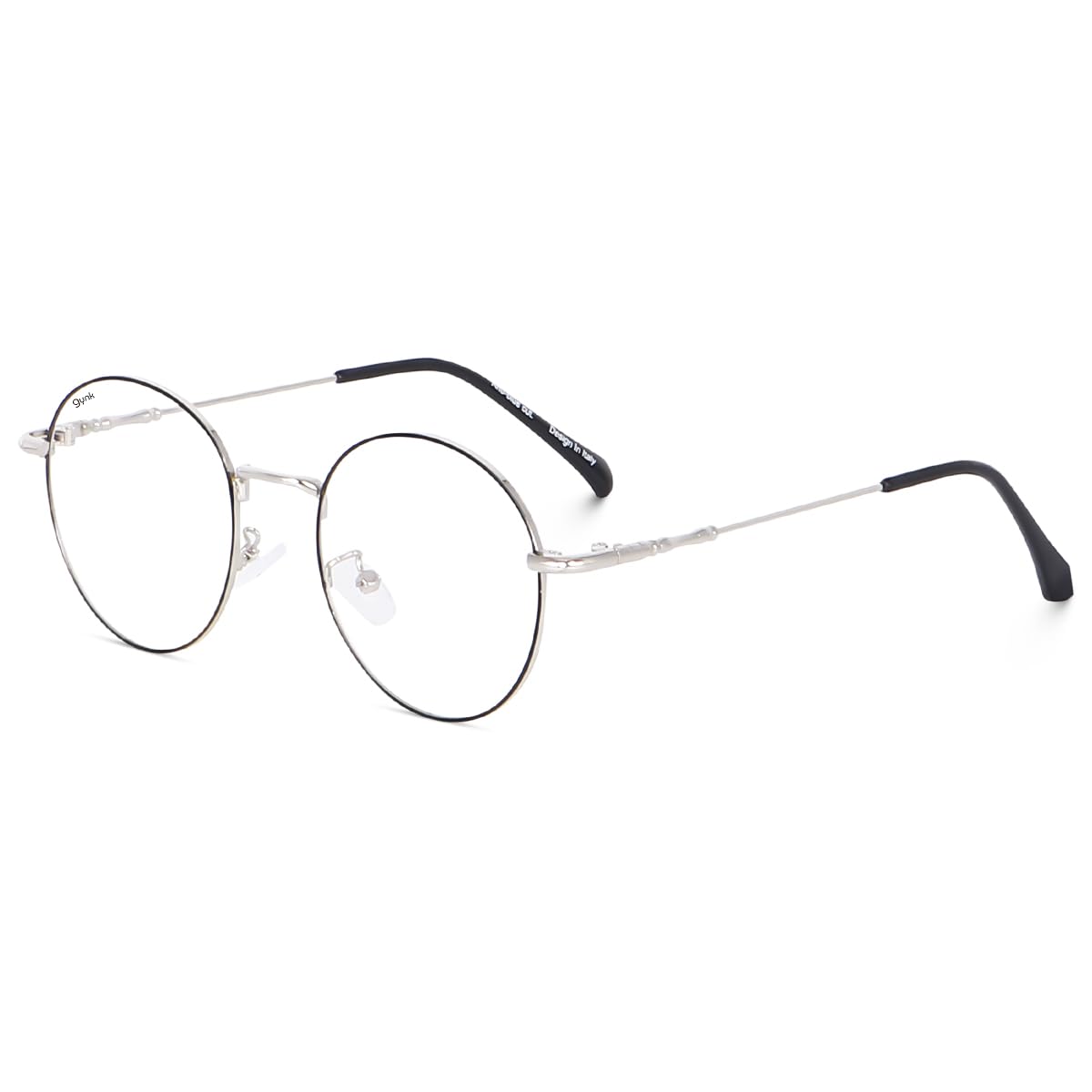 GYNK Premium Round Shaped Anti Glare Blucut Computer Eyeglasses For Men and Women | 100% UV Protection | Blue Light Filtering Glasses For Computer and Mobile Use (Silver Black) (B0D426JFYS) Amazon Price History, Amazon Price Tracker