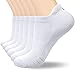 Produktbild coskefy 6 Paar Sneaker Socken Herren Damen Gepolsterte Laufsocken 35-50 Weiß Baumwolle Sportsocken Atmungsaktiv (Weiß-3(6 Paare), L(43-47))