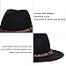 Womens Fedora Hat Classic Wide Brim Floppy Panama Hat with Ring Belt Buckle Wool Fashion Fedora Hat