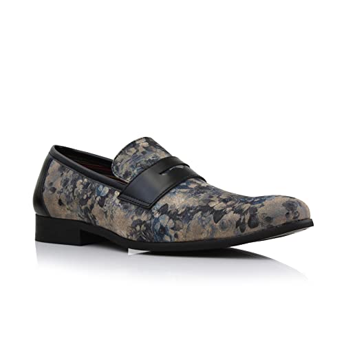 Image of Ferro Aldo Men's Classic Penny Loafers & Slip-On Dress Shoes | Woven, Floral, and Plaid Styles |