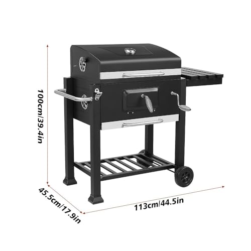 Sariny バーベキュー コンロ グリル 炭火焼き 焚き火台 温度計付き 大型 BBQ の商品画像 3