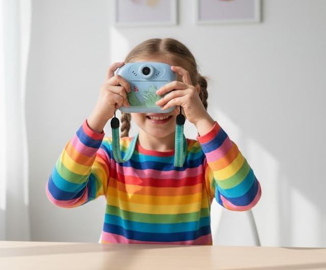 Image of Kids Instant Print Camera with Built-in Printer, Digital Video Camera, One-Button Design, Display Screen, TF Card Slot, USB Charging, Includes Roll Paper and Random Color (Kids-Print-Camera)