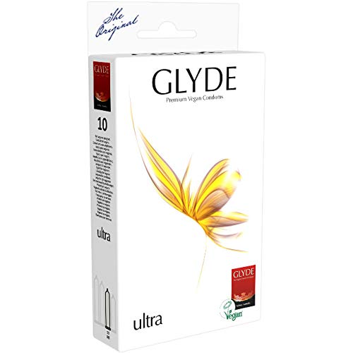 Glyde Ultra Natural 10 vegane Kondome ohne Casein, zertifiziert mit der Vegan-Blume