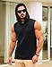 TACVASEN Mens Workout Hooded Tank Tops Bodybuilding Muscle T Shirt Sleeveless Gym Hoodies Tank Top Hoodie Workout Shirt Black
