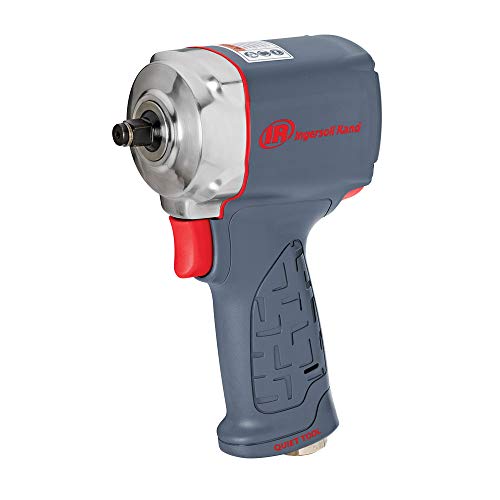Ingersoll Rand 15QMAX 3/8â€ Drive Air Impact Wrench, Ultra Compact, Quiet Technology, Torque Output Up to 380 ft lbs, Lightweight 2.4 lbs, Stubby 4.6" Long, Gray
