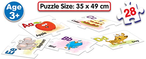 Image of Frank Alphabet Floor Puzzle (28 Pieces) - Early Learner Jigsaw Puzzle with Alphabets, Images for Kids 3 Years and Above - Fun & Educational Toys and Games - 10161