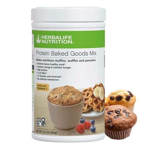 HERBALIFE Protein Baked Goods Mix 23.3 Oz (660g) Makes Nutritious Muffins Waffles and Pancakes. High Protein No Artificial Sweetener Nutrient Dense Healthy Meal 5g of Fiber Gluten-Free