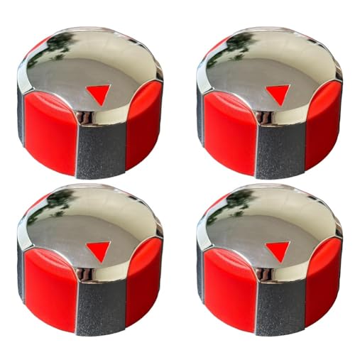 Gettimore Paquete de 4 pomos de plástico galvanizado de 6 mm u 8 mm para parrillas y hornos de barbacoa, color negro o rojo
