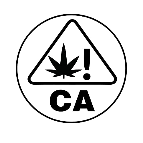 Firstzi California Universal Symbol Warning Labels With Black Leaf Identification, 1" Diameter Clear Round Stickers, 1000 Per Roll #TOP1