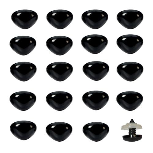 Zhbrchz 160pcs Plastic Safety Noses 14 x 20mm Craft Triangle Nose with Washers for Amigurumi Crochet Bears Dog Stuffed Animals Doll Making