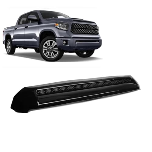 Ezmech Hood Scoop Molding Compatible With Toyota Tundra 2014-2021 Grill Upper Molding Hood Molding Front Upper Hood Bulge Molding (Black)